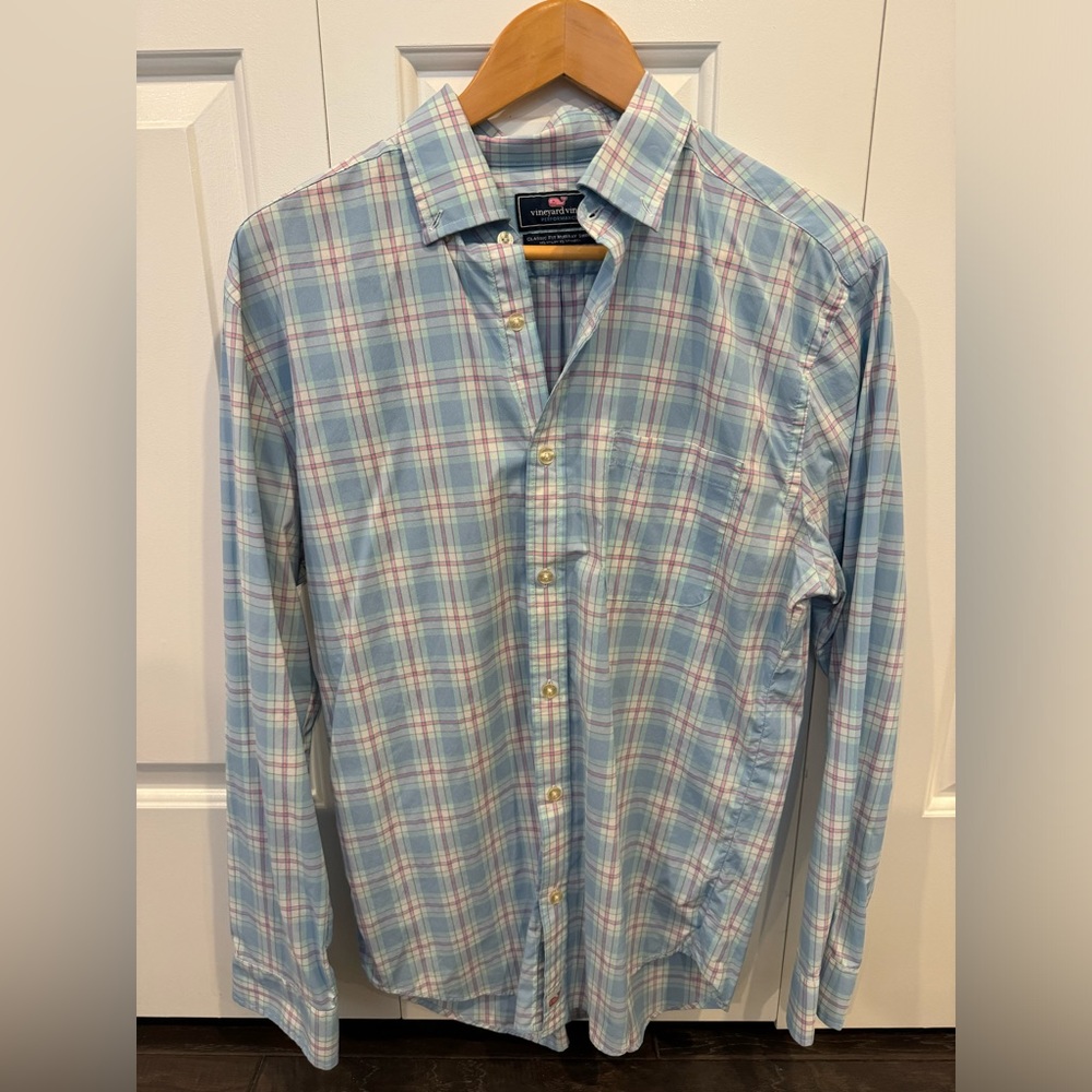 Vineyard Vines Shirt Mens Medium Plaid Button Up